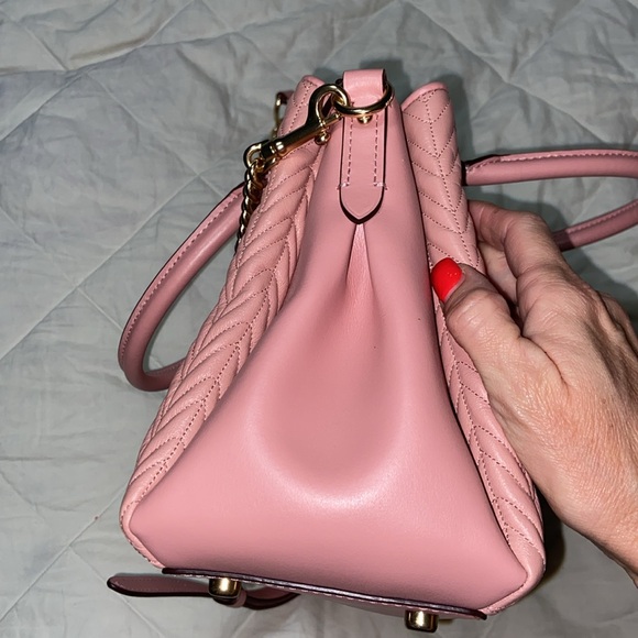 RARE nwot Coach Sage Carryall Quilted pink crossbody satchel bag F73062 - Picture 8 of 15